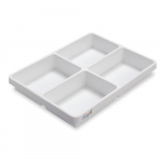 4 Compartment Drawer Organizer, White Polystyrene, Big_noscript