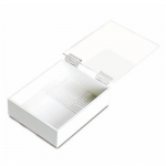6" Pipette Box, White PVC, Clear Acrylic Lids