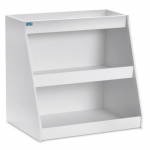 24" x 20" x 9" Angled Triple Safety Shelves, White PVC_noscript