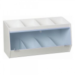Storage Bin with 8 Fixed Compartments, White PVC_noscript