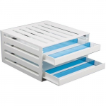Vented Storage Cabinet with Two Trays, Blue Dividers