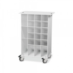 22" x 33" x 15" White ABS Pipette Angled Bin Cart