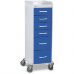 Global Blue Polyethylene Tall Locking 6 Drawer Cart_noscript