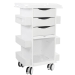 Core DX White Cart with Sliding Door and Railtop