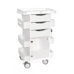 Core DX Cart with Hinged Door and Railtop, White