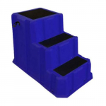 Blue 3 Step Stool with Handrails