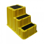 Yellow 3 Step Stool with Handrails