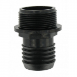 1-1/2" ABS Black MPT x Hose Barb Adapter with Flange_noscript