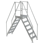 Aluminum Crossover Ladder, 6 Step, 14" Top Step