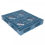 Plastic Pallet and Skid, 40" x 48" x 6", Blue