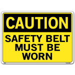Sign "Coustion Safety Belt", 14.5" x 10.5"_noscript