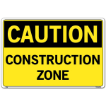 Sign "Construction Zone", 12.5" x 9.5", Vinyl_noscript
