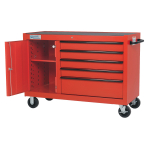 5-Drawer Roll Cabinet with Bulk Storage, Red