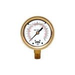2.5" Brass Pressure Gauges, 0/400 PSI/KPA 1/4" BTM