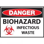 Safety Sign, "Danger Biohazard Waste"