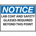 Safety Sign "Notice Lab Coat Glasses"_noscript