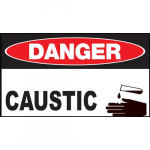 Safety Sign, "Danger Caustic", Aluminum