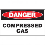 Safety Sign, "Danger Compressed Gas"