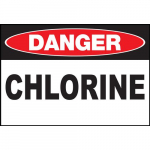 Safety Sign, "Danger Chlorine", Aluminum_noscript