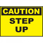 Safety Sign, "Caution Step Up", Aluminum