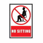 Adhesive Sign, "No Sitting", 9x12"_noscript