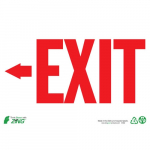 "Exit" Left Arrow Plastic Safety Sign