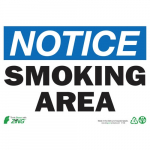 Eco Safety Sign "Notice Smoking Area"_noscript