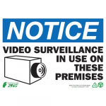 Eco Safety Sign "Notice Video Surveillance"_noscript