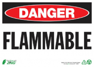 Eco "Danger Flammable" Plastic Safety Sign