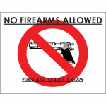 "No Firearms Weapons Allowed" Sign