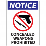 Carry Label "Notice Concealed Weapons..."