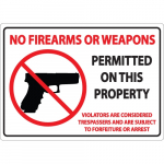 Carry Label "No Firearms Or Weapons..."