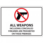 "All Weapons Prohibited" Window Decal