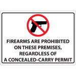 "Firearms Prohibited" Carry Window Decal