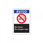 "Aviso, No Fumar, De Ningun Tipo" Label