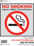 "No Smoking Indoors" Illinois Window Decal