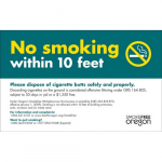 "No Smoking within 10 Feet" Oregon Label_noscript