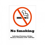 "No Smoking - Individual Violation" Sign