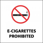 "E-Cigarettes Prohibited" Polystyrene Label_noscript