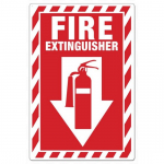 10" x 7" Plastic Sign: "Fire Extinguisher"