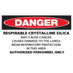 "Danger, Respirable Crystalline Silica" Sign