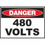 Safety Sign, "Danger 480 Volts", Aluminum_noscript
