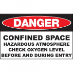 Safety Sign, "Danger Check Oxygen Level"_noscript