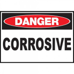 Safety Sign, "Danger Corrosive", Plastic