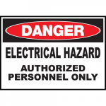 Safety Sign, "Danger Electrical Hazard"