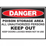Safety Sign, "Danger Poison Storage Area"
