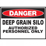 Safety Sign, "Danger Deep Grain Silo"