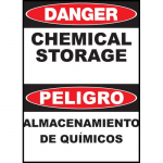 Safety Sign, "Danger Chemical" (Eng/Spn)