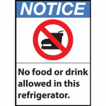Safety Sign "Notice No Food Or Drink"_noscript