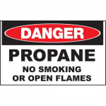 Safety Sign, "Danger Propane No Smoking"